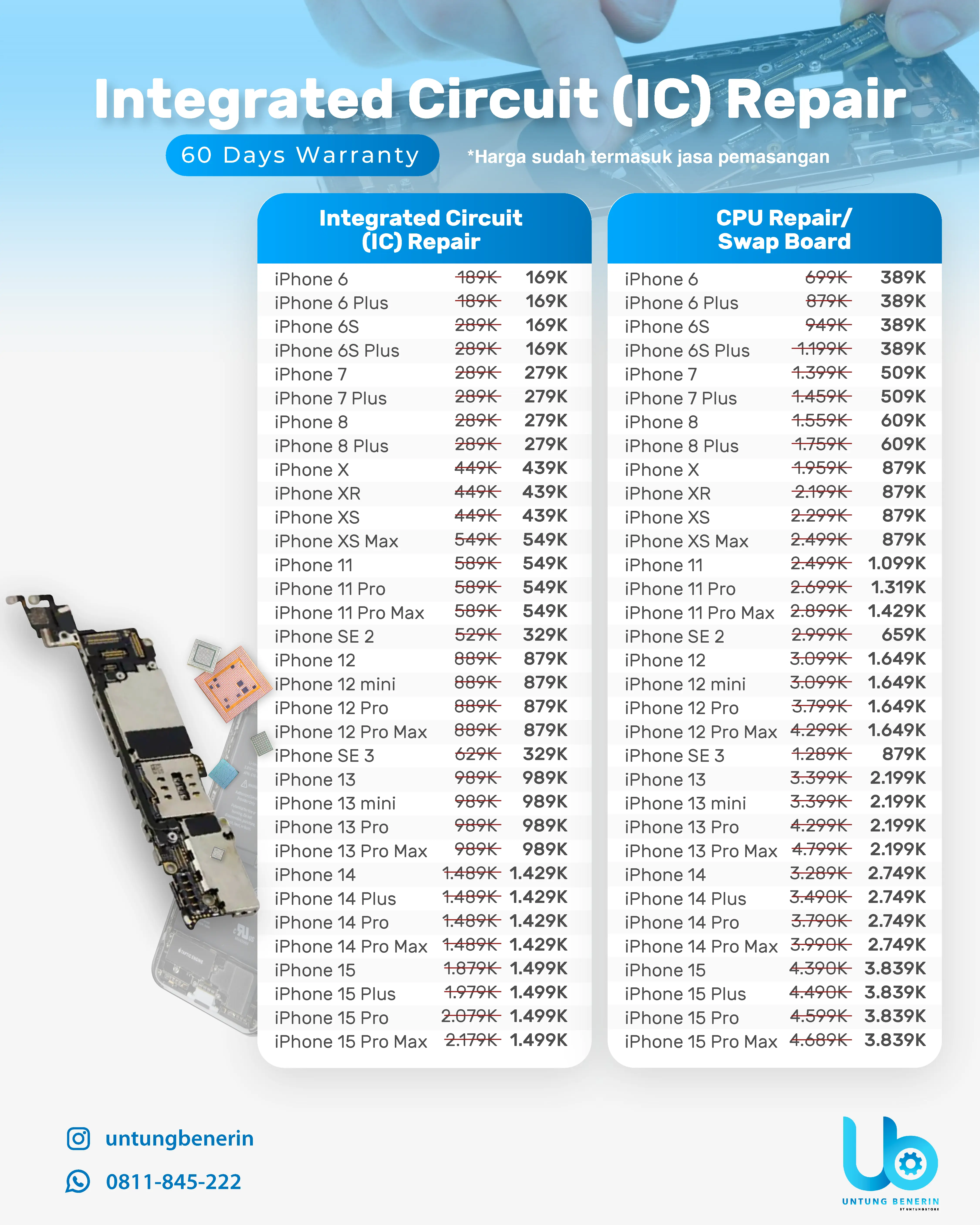 pricelist untung benerin 2025-03